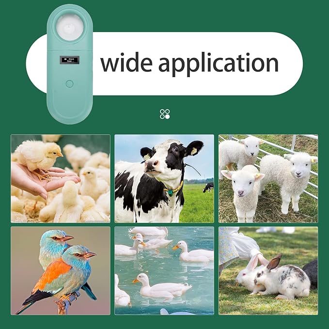 Greensen Microchip Reader, Rechargeable Handheld Pet Scanner with 1.44IN TFT Display and LED Light for Dogs Cats Pigs Animal Identification ISO11784 ISO11785