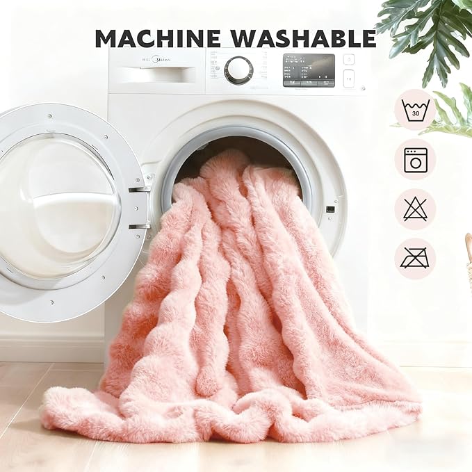 Waterproof Dog Blanket for Sofa Bed Couch, Couch Cover Blanket Fluffy Faux Rabbit Fur Reversible Furniture Protection, Pet Blanket for Medium Large Dogs Cats