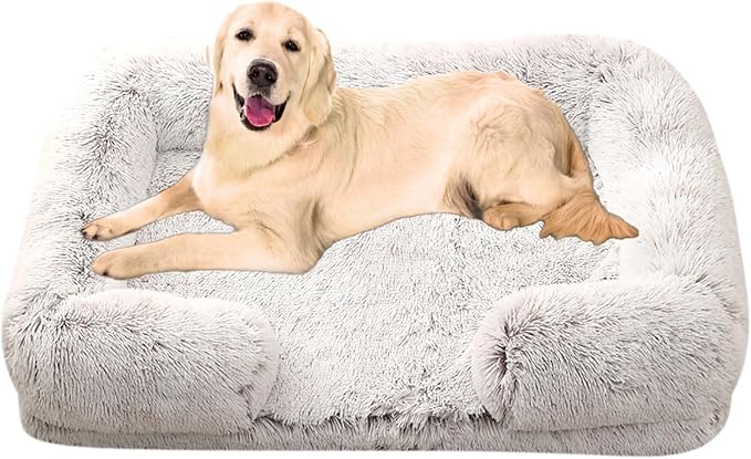 Dog Beds Large Sized dog Orthopedic, Sofa Dog Bed with Waterproof Lining and Nonskid Bottom, Rectangle Washable Dog Bed for Medium Small Dogs and Cats Comfortable ( Color : Brown , Size : 51 x 35" )