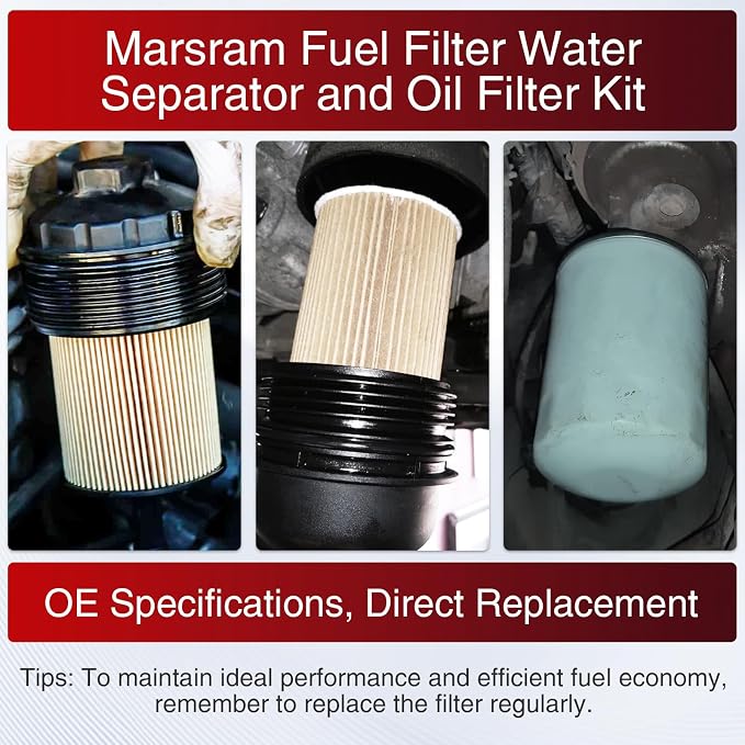 Marsram 6.7 Cummins Fuel Filter and Oil Filter Kit Fits