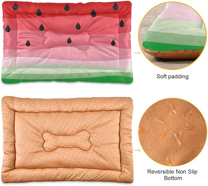 Watermelon Fruits Pet Bed Cute Dog Bed Mat Absorbing Non Slip Pad Pet Sleeping Mat for Small, Medium, and Large Dogs Puppy Cat 24 in x 18 in