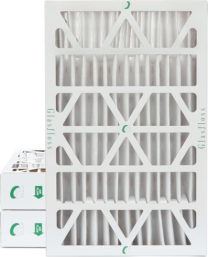 Glasfloss 16x25x4 MERV 10 4" Inch Pleated Air Filters Box of 3. Actual Size: