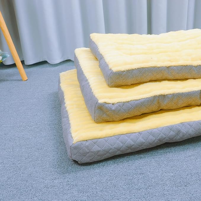 Dog Bed,pet Beds & Furniture,Machine-Washable Cushion for Dogs and Cats,Suitable for Dogs, Floor Furniture Use Yellow S