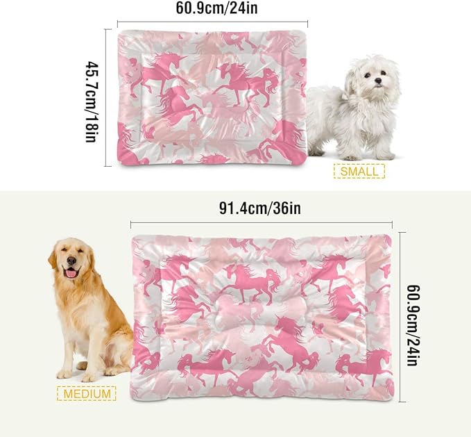 Pink Unicorn Pet Bed Cute Dog Bed Mat Absorbing Non Slip Pad Pet Sleeping Mat for Small, Medium, and Large Dogs Puppy Cat 24 in x 18 in