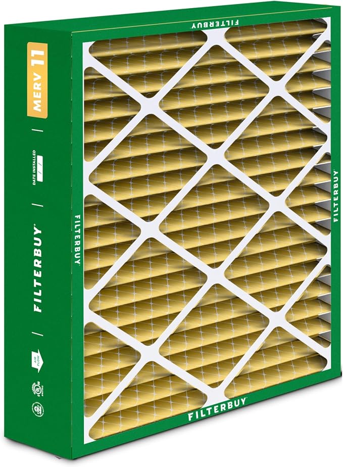 Filterbuy 20x23x5 Air Filter MERV 11 Superior Pet & Allergy Defense, Pleated