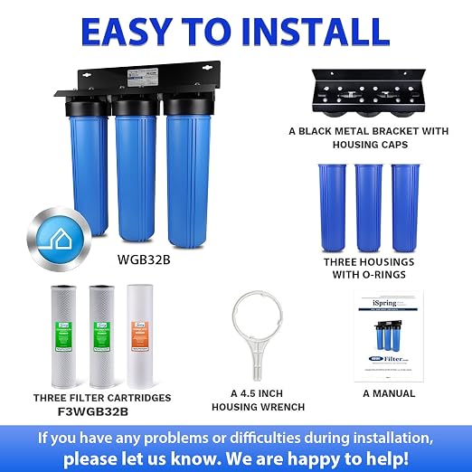 iSpring Whole House Water Filter System, Highly Reduces Sediment, and up to 99%