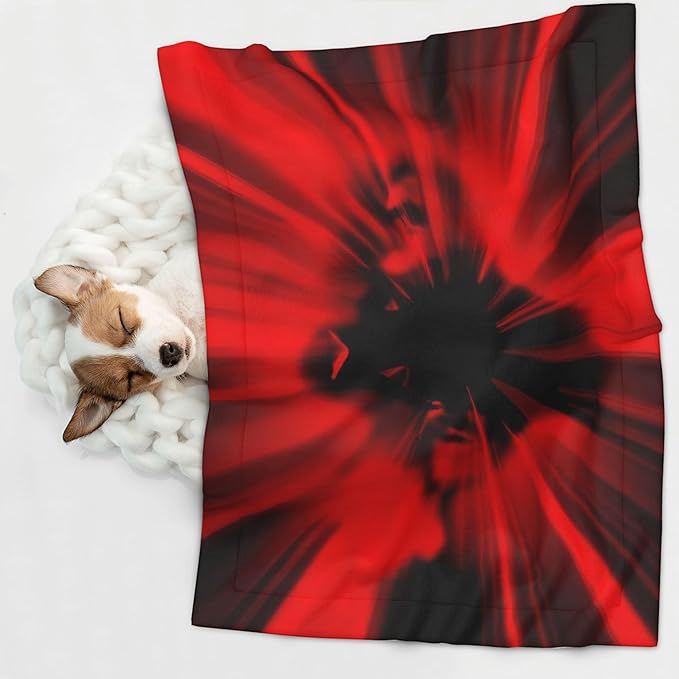 Waterproof Dog Blanket Soft Pet Blanket for Puppy Cat, Fleece Cat Throw Blankets for Furniture Bed Couch Sofa Reversible - The Red Head Skull