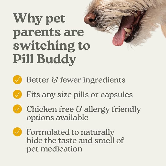 Earthly Pill Buddy Naturals - Chicken Recipe Pill Hiding Treats for Dogs - Make A Perfect Pill Concealing Pocket Or Pouch - 30 Servings
