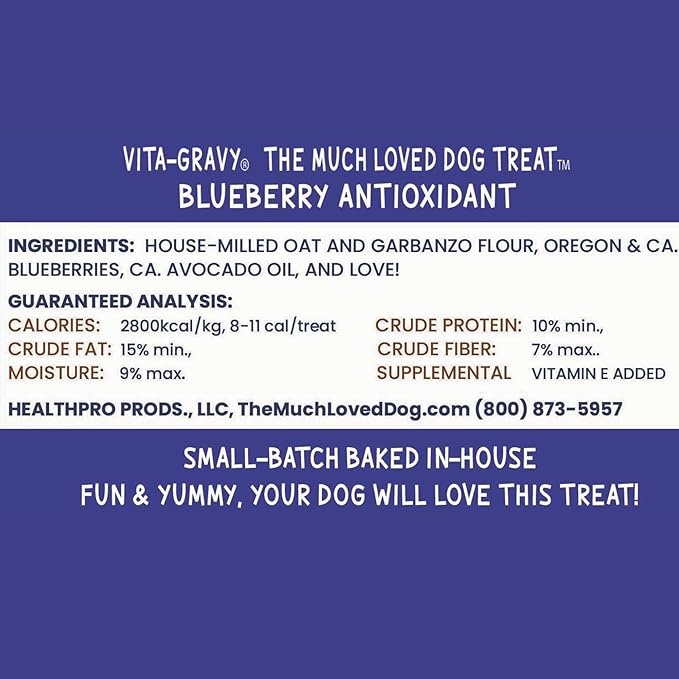 The Much-Loved Dog™ – Natural Fresh-Baked Training Treats in Refillable Airtight Fresh-Keeper™ – U.S.A. Made, Human-Grade Ingredients, Ideal Dog Treats Small Dogs & All Breeds (Blueberry)