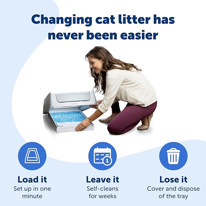 PetSafe ScoopFree Disposable Crystal Cat Litter Tray - Easy Cleaning Box - Refill Tray for Electric Litter Box - Lavender Scent - 4.3 lb Bags - 6 Pack