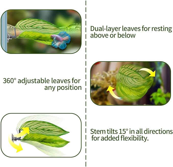 5PCS Betta Hammock & Fish Toys Set, Soft Aquarium Decor Plastic Plants that Won’t Damage Fishtail, Acrylic Tube Tunnel for Betta Fish Tank Decorations, Aquarium Hideout with Spare Suction Cups