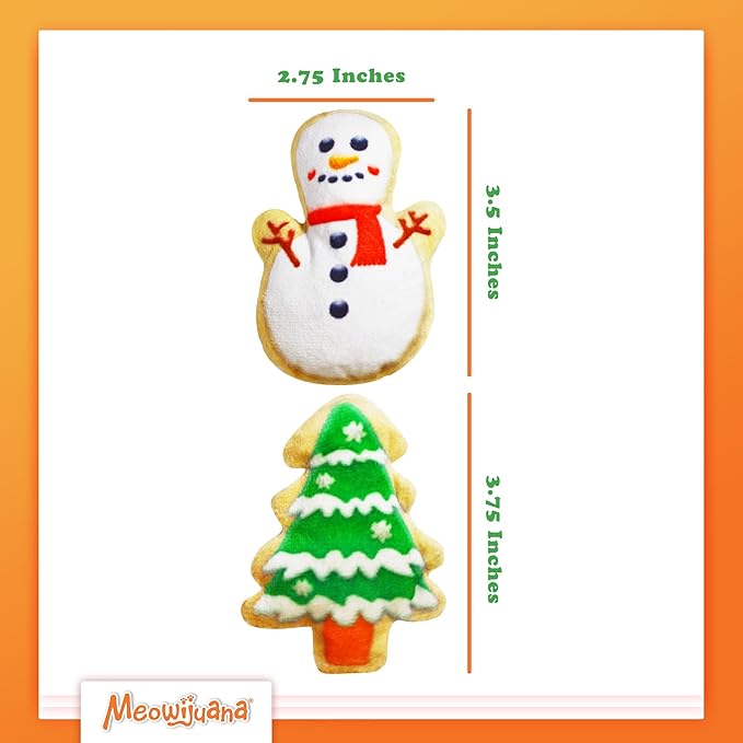 Meowijuana Get Nogged | Eggnog & Get Frosted Sugar Cookies | Refillable Interactive Catnip Toy | Catnip Grown in North America