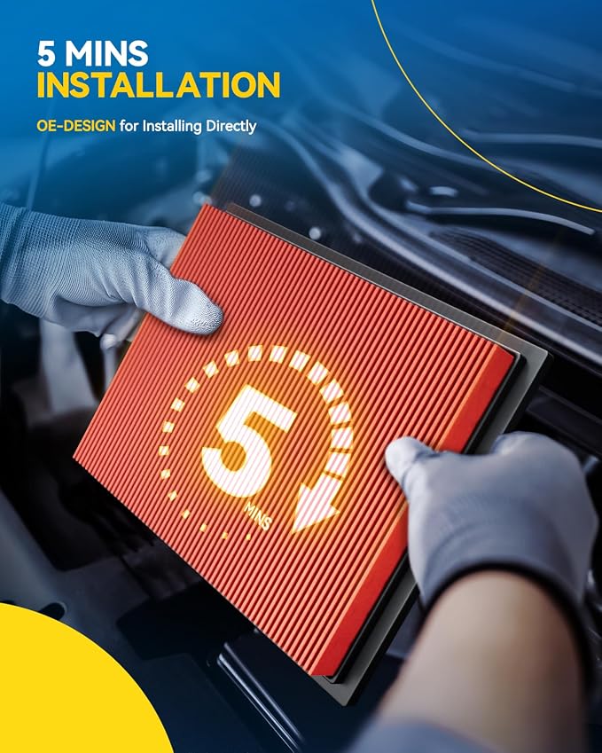 PHILTOP Upgraded Engine Air Filter, CA11876 Replacement