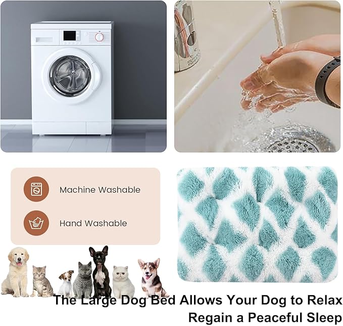 Dog Crate Mat, Dog Bed for Large Dogs, Comfy Fluffy Kennel Pad Anti-Slip for Dog beds & Furniture, Quilted Dog Bed for Pets for Medium/Small Dogs Cats (Color : A1, Size : 20x14.9)
