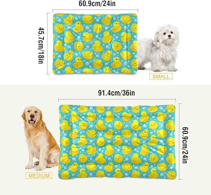 Pet Bed Yellow Duck Cartoon Dog Bed Mat Absorbing Non Slip Pad Pet Sleeping Mat for Small, Medium, and Large Dogs Puppy Cat 36 in x 24 in