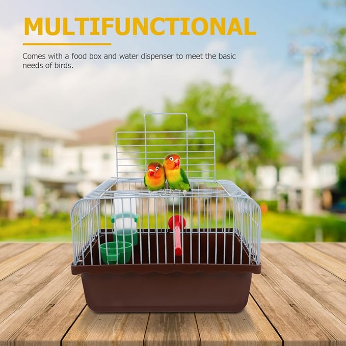 balacoo Portable Bird Cage with Food and Water Dispenser Spacious Travel Carrier for Parrots Lovebirds and Animals for Comfortable Travel and Outdoor Adventures
