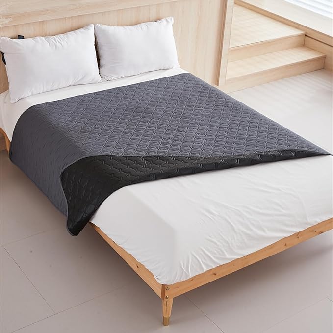 GIBZ Waterproof Dog Bed Blanket Cover Anti Slip Pet Furniture Protector Washable Large Washable Quilted Mat for Indoor, Dark Grey, 200x200cm