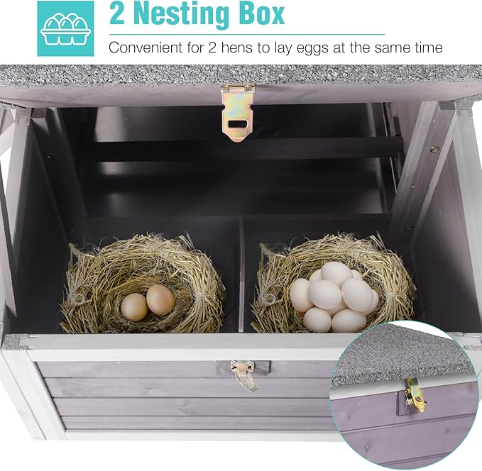 Chicken Coop for 1-2 Chickens - Outdoor Wooden Hen House with Expandable Run & Pull-Out Tray Poultry Duck,Quail Habitat