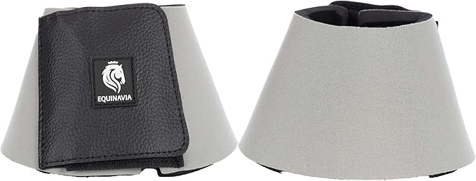 Equinavia Toki Bell Boots for Horses | Neoprene Overreach Boots - Steel Grey - M