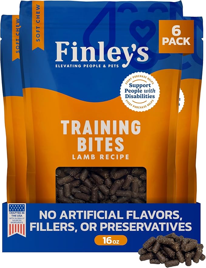 Finley's Training Treats for Puppies, Soft Lamb Dog Treats for All Dogs and Sizes, Limited Ingredient, Low Calories, 16oz, 6 Pack