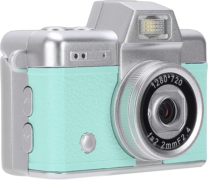 Palm Size Camera, 1080P Video 48MP Image Wide Angle Lens 1.47 Inch Flip Screen, with Fill Light and Type C Charging, for Campus Cycling Pets Selfie (Green)
