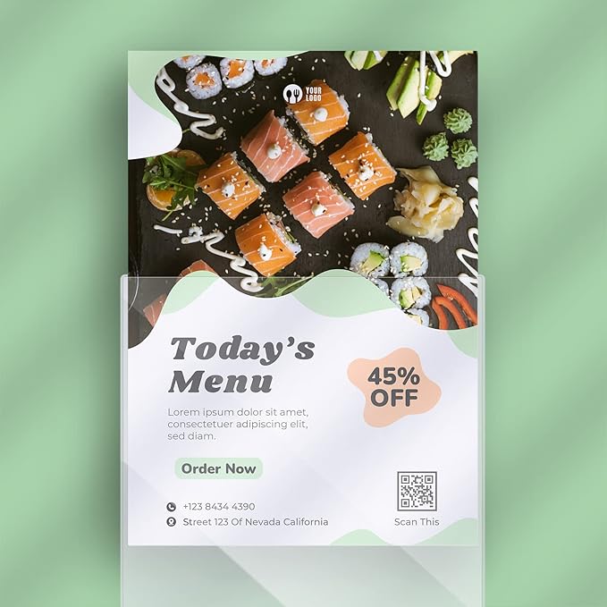 Henoyso 50 Pcs 11" x 17" Rigid Print Protectors, Heavy Duty Hard Plastic Sheet Page Protectors Crystal Menu Holder Clear Poster Sleeve Top Loading Frame for Magazine Photo Paper Poster Prints