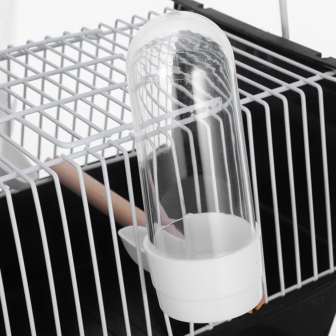 Portable Black Bird Cage for Small Birds and Parrots - Handheld Carrier with Space for Play and Rest