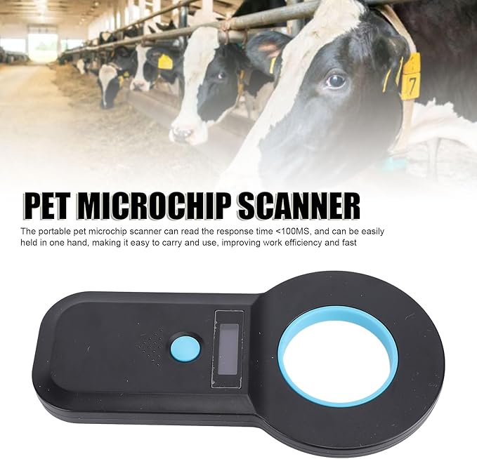 Zunate Pet Microchip Scanner, Portable Handheld Animal Chip Reader with Bluetooth and USB C for 134.2KHz 125KHz EMID FDXB, 128 Data Storage Capacity