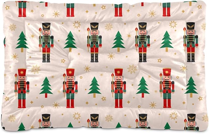 Christmas Nutcracker Pet Bed Cute Dog Bed Mat Absorbing Non Slip Pad Pet Sleeping Mat for Small, Medium, and Large Dogs Puppy Cat 24 in x 18 in
