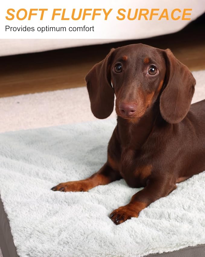 KSIIA Orthopedic Dog Bed, Egg Crate Foam Pet Mat with Removable Cover, Plush Waterproof & Washable Small Dogs Bed, 17x12 Inch, Gray
