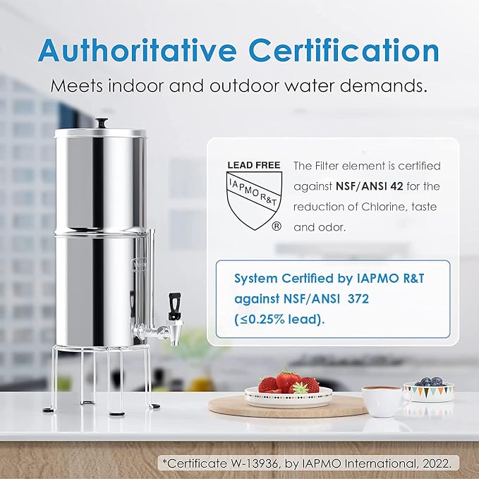 Waterdrop Gravity-fed Water Filter System, 2.25G Stainless-Steel System