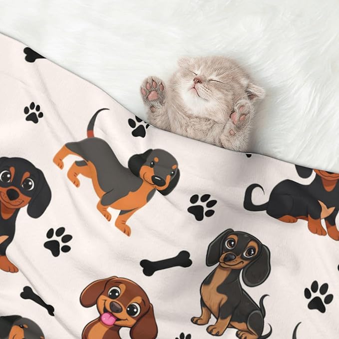 Dachshund Throw Blanket - Cute Dachshunds Dog Blanket for Pet Puppy Blankets 30x20 for Couch Sofa Bed