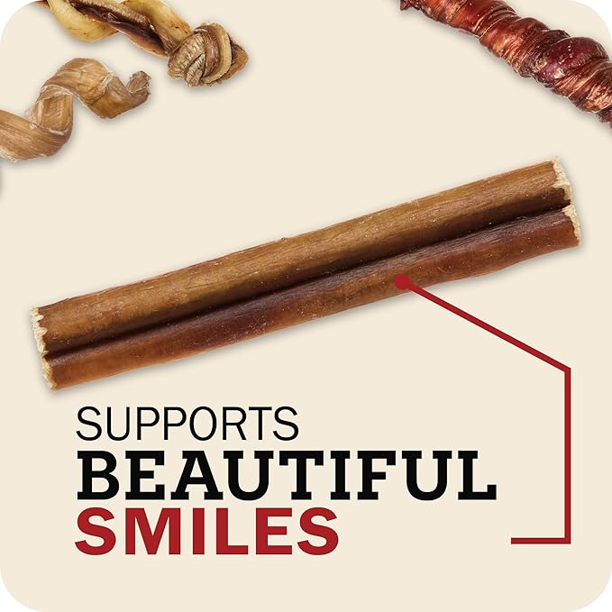 Redbarn Pet Products Naturals 200005 Odor Free Bully Springs Pet Chew Treat 25 Case, One Size