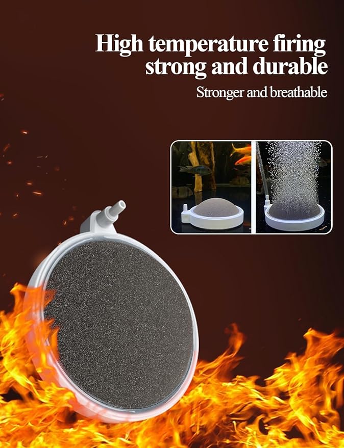 UPETTOOLS Aquarium Air Stone Fish Tank Bubbler Large Nano Air Bubble Stone Super-High Dissolved Oxygen Diffuser Makes Super Tiny Bubbles 5.2 Inch