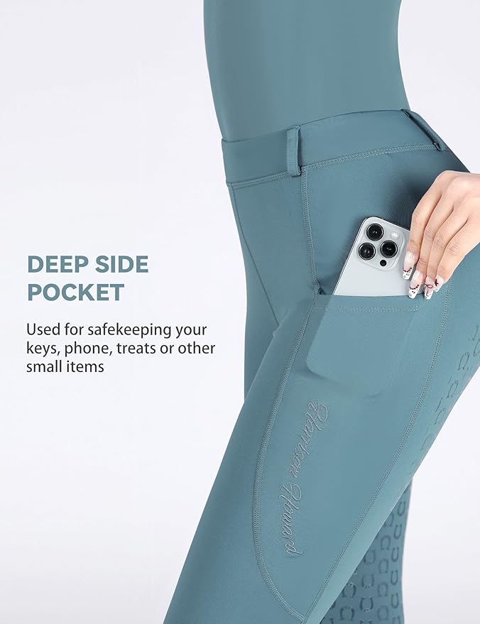 Harrison Howard Women's Horse Riding Pants Double Pocket Silicone Full-Seat Breeches Equestrian Breeches