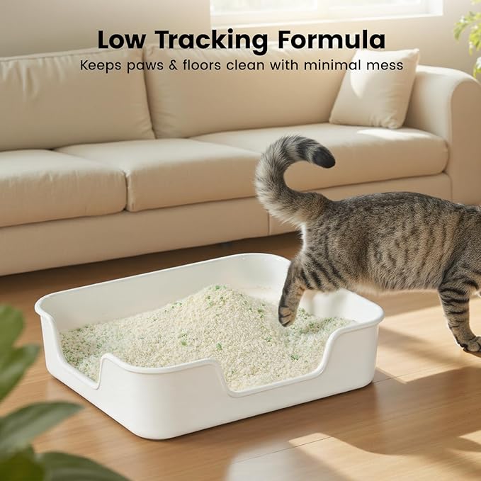 Gardner Pet Cassava Cat Litter, Clumping Cat Litter with Odor Control, Low Dust, Natural Plant-Based Litter, Fast Absorption & Low Tracking Kitty Litter, Unscented with Deodorizing Pellets (9LBS*4)