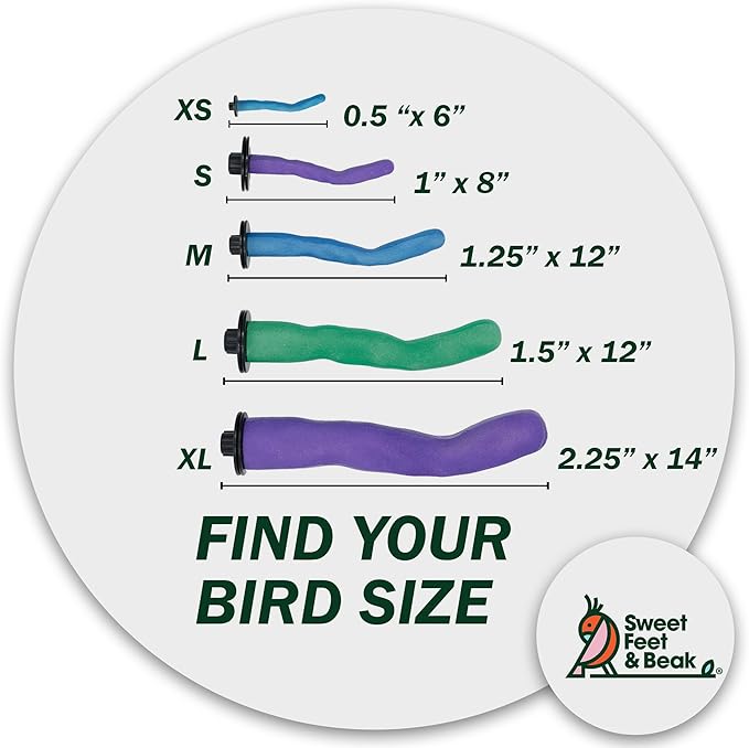 Sweet Feet and Beak Safety Pumice Perch - Trims Nails and Beak - Promotes Healthy Feet - Safe Non-Toxic Bird Supplies for Bird Cages - X-Large 14"