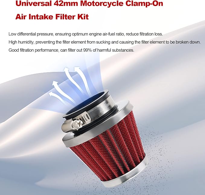 2PCS 42mm Universal Air Filter For GY6 125CC 150CC 200CC 250CC Dirt Bike ATV
