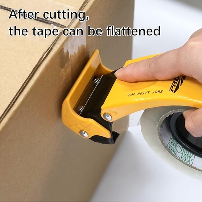 Packing Tape Dispenser Gun 2-Inch, 2 Pack Metal Tape Gun with Safety Protection, 3-Inch Inner Paper Core