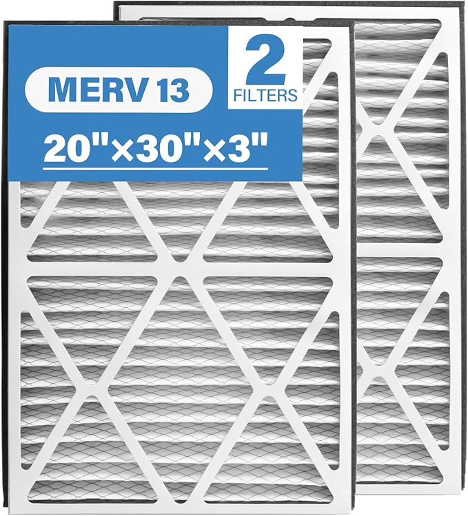 20x30x3 MERV 13 Pleated Air Filter, 2 Pack, Compatible