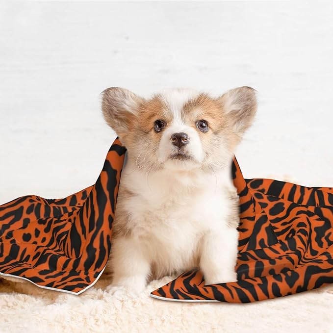 Double Sided Plush Pet Blanket for Small Large Animals, 3D Realistic Cheetah Leopard Print, Reversible Throw with Dimpled Dot Side and Flat Side for Kennels Living Rooms