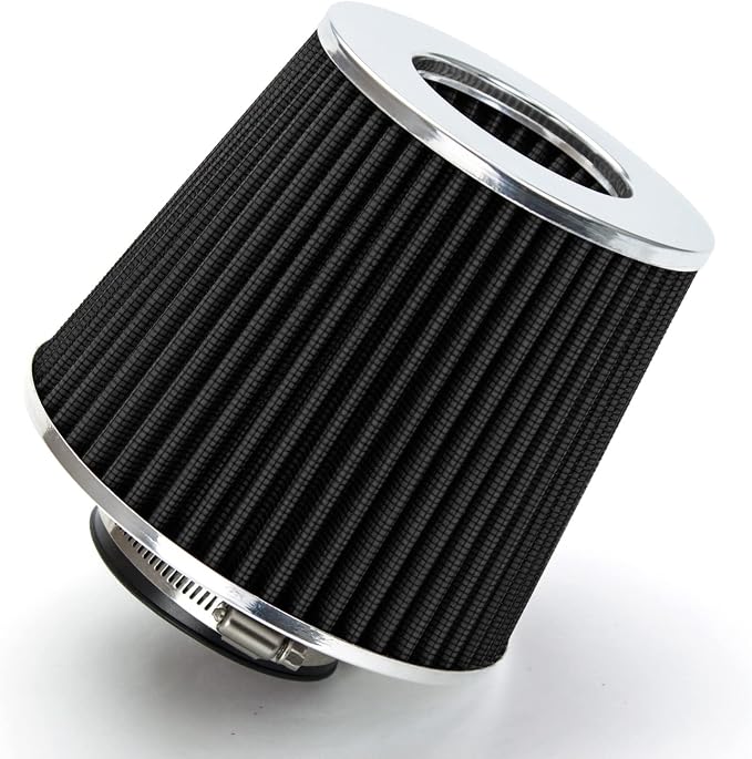 BLACK 2.5" 63.5 mm Inlet Cold Air Cone Replacement Performance Washable