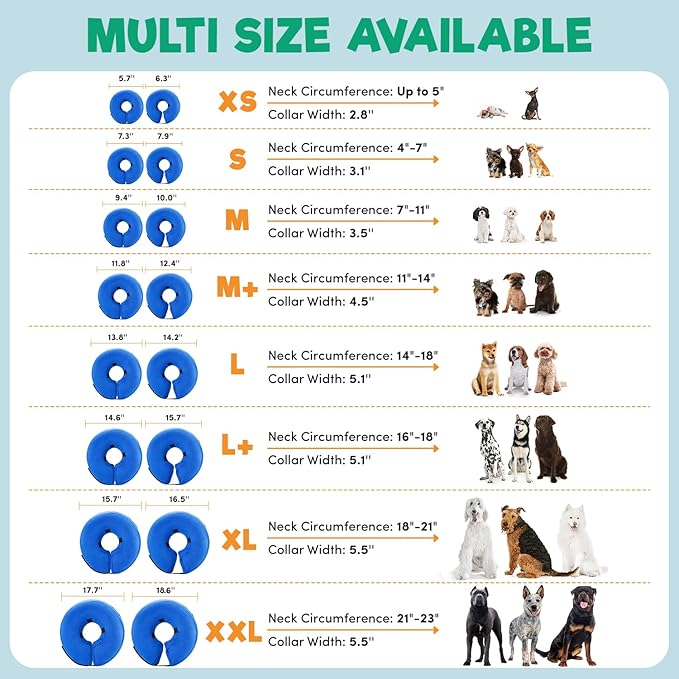 BENCMATE Inflatable Dog Cone Collar Alternative, Soft Dog Cone for Small Medium Large Dogs and Cats, Neck Recovery ECollar Donut Collar After Surgery (Small, Plaid)