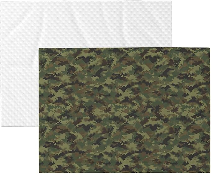 Double Sided Plush Pet Blanket with Cozy Dot Texture and Smooth Reverse, Camo Camouflage Hunting Green, Reversible Throw for Dogs Cats on Couches Beds Crates