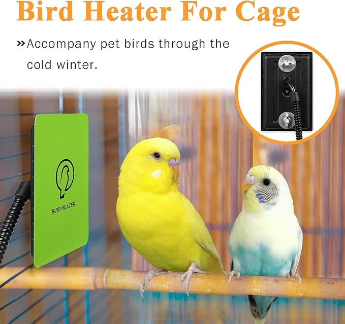 Bird Heater for Cage - Snuggle Up Bird Warmer for Exotic Pet Birds, 10W African Grey, Parakeets, Parrots, (3.7"x5.7")