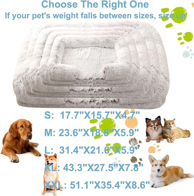 Dog Beds Large Sized dog Orthopedic, Sofa Dog Bed with Waterproof Lining and Nonskid Bottom, Rectangle Washable Dog Bed for Medium Small Dogs and Cats Comfortable ( Color : Brown , Size : 51 x 35" )