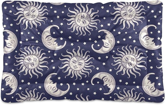 Vintage Sun Moon Pet Bed Cute Dog Bed Mat Absorbing Non Slip Pad Pet Sleeping Mat for Small, Medium, and Large Dogs Puppy Cat 24 in x 18 in
