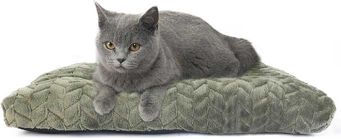 Dog Bed for Small Dogs Washable Dog Crate Bed for Dog Cages 18 inch Small Dog Bed Anti-Slip Waterproof Warming Cozy Soft Pet Puppy, Dog Pillows for Small Dogs Olive Green