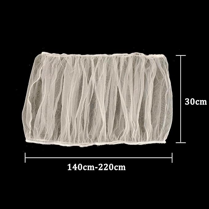 Bird Cage Cover, Breathable Nylon Mesh Seed Catcher Guard, Adjustable Elastic Skirt for Parrot, Budgie, Cockatiel, Prevents Mess, Fits Cage Circumference 55"-87" (140-220cm)