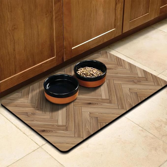 Pet Feeding Mat for Floors Waterproof Dog Mat for Food and Water Absorbent Quick Dry Non Slip mat for Cat Bowls